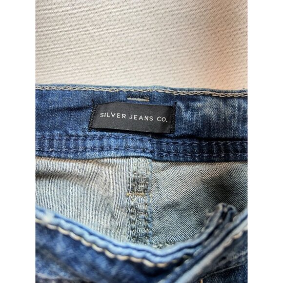 Silver Jeans Co. Womens Distressed Skinny Jeans Size 28x29 Blue Denim Medium Was - Picture 4 of 11